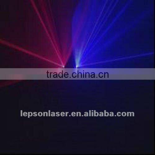 double heads red and blue pub laser light show for small pop music live performance