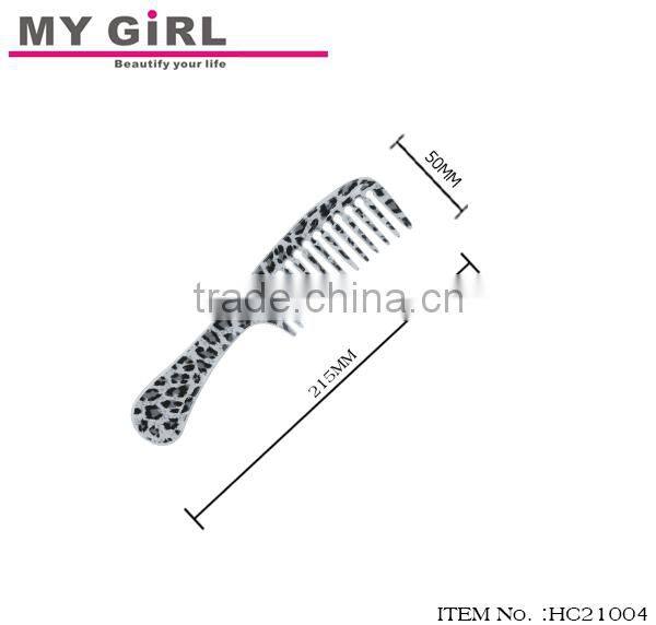 MY GIRL 2016 new arrival natural design vintage gray leopard hot transfer printing long handle combs