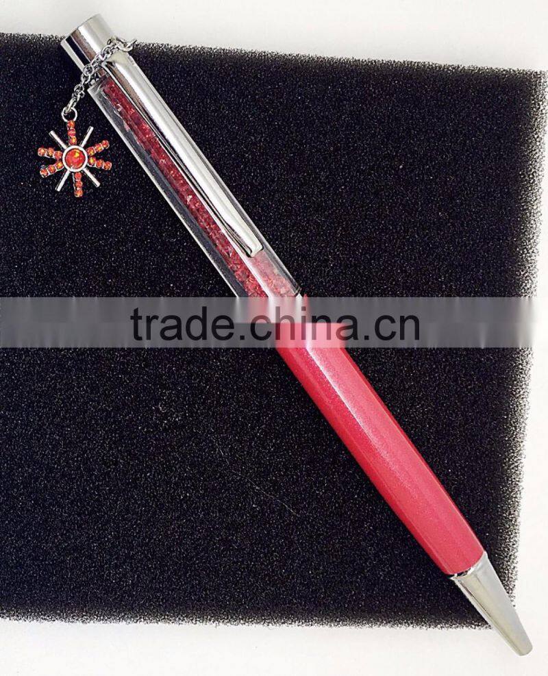 Beautiful crystal ball pens with sun flower pendant for Christmas gifts or wedding gifts