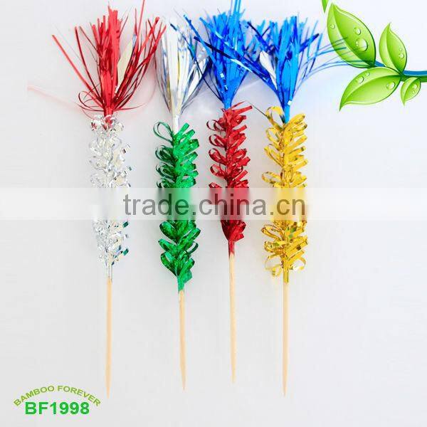 Hot sale spiral firework cocktail party decorative toothpicks