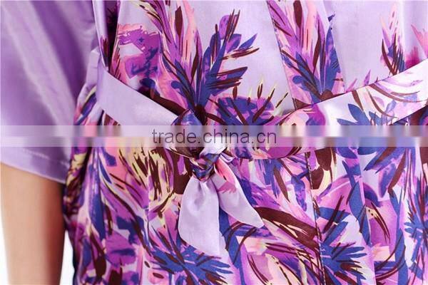 Comfortable Satin printed bathrobe/pajamas for women