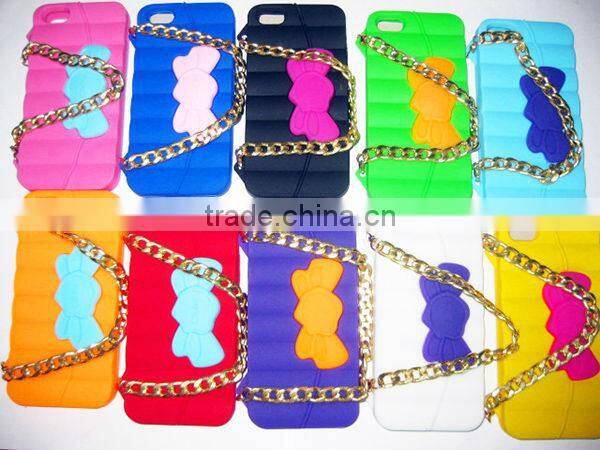 Silicone Handbag Studded Case for iPhone 4