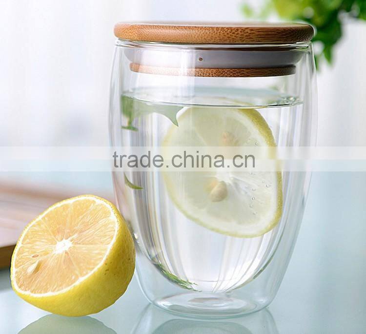 Personalized Double Wall Glass Reusable Water Bottle with Fruit Infuser