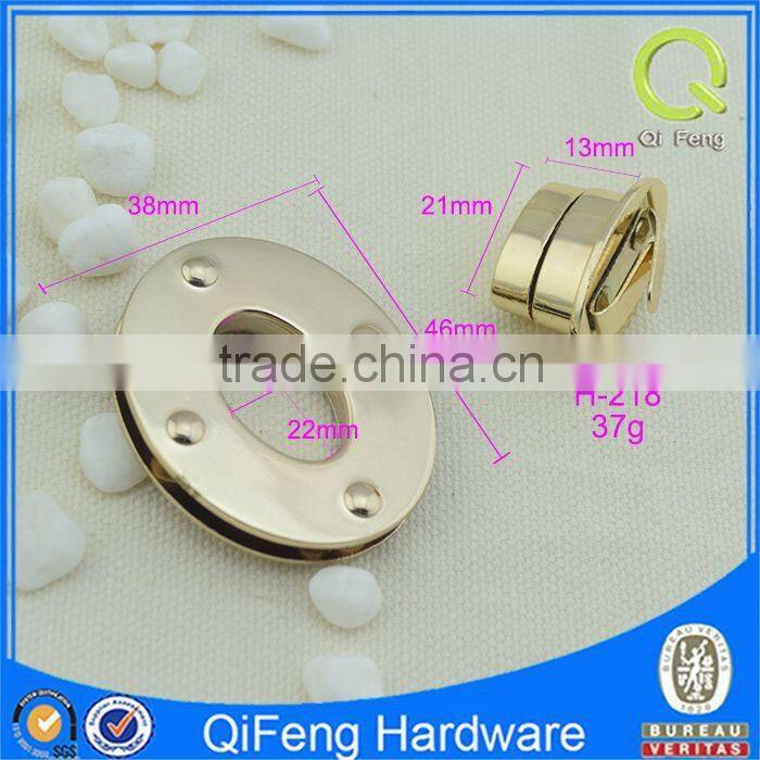 H-218 bag ornament lock metal oval turn lock ornament