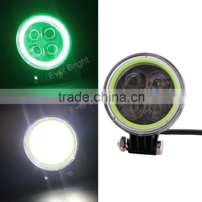 Alibaba China White 4 LED 12V Motorcycle Projector Lights with Cob Angel Eye Rings
