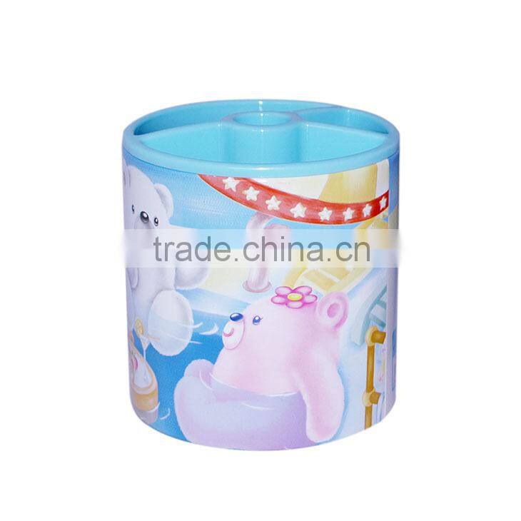 Tinplate and PP Pen Holder with plastic fittings