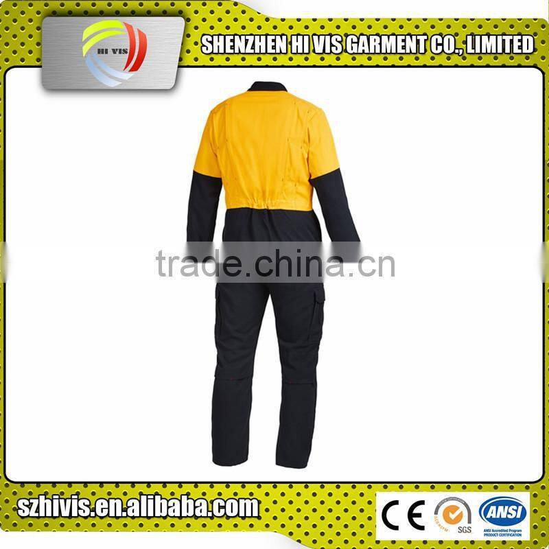 yellow navy work coverall flame retardant workwear/reflective workwear/flame resistant clothing