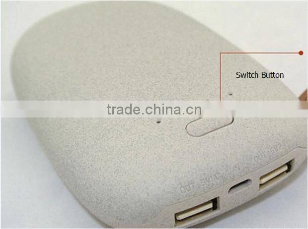 Hot sales10400mAh Frosted Cobblestone Dual USB Port External Emergency charging Power Bank