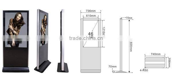 46 inch HD Airport Digital Signgae Free Standing LCD Display totem Advertising outdoor prices