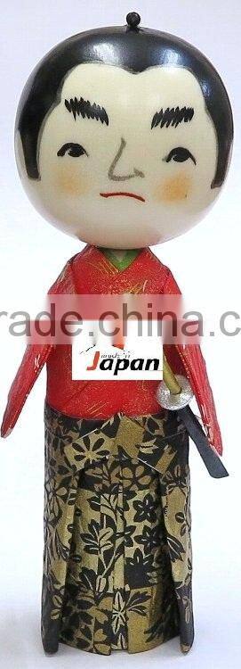 Japanese Wooden HandCrafted Samurai Kokeshi Doll