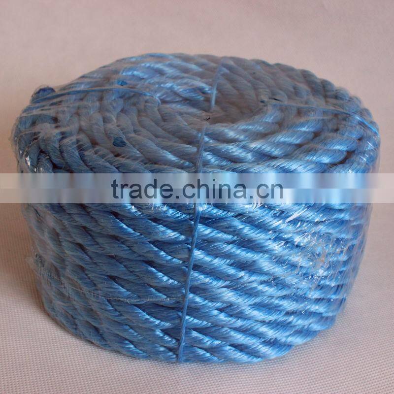 blue color 3strand polypropylene rope for mooring