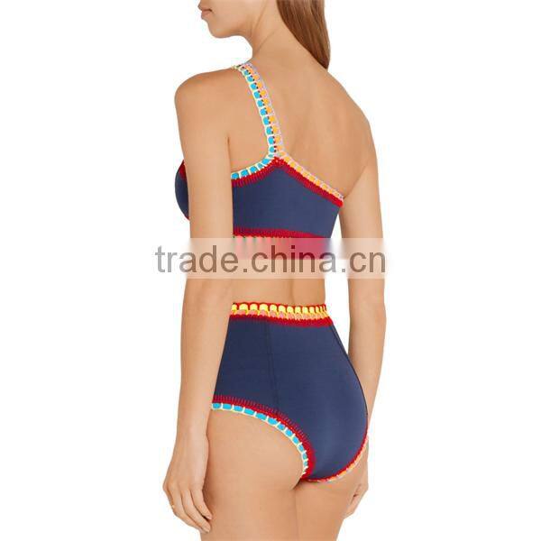 2016 xxx hot sex bikini one shoulder handmade crochet high waist bikini