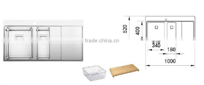 POATS PS-802 Stainless Steel Sink Size: 1000X520X200mm