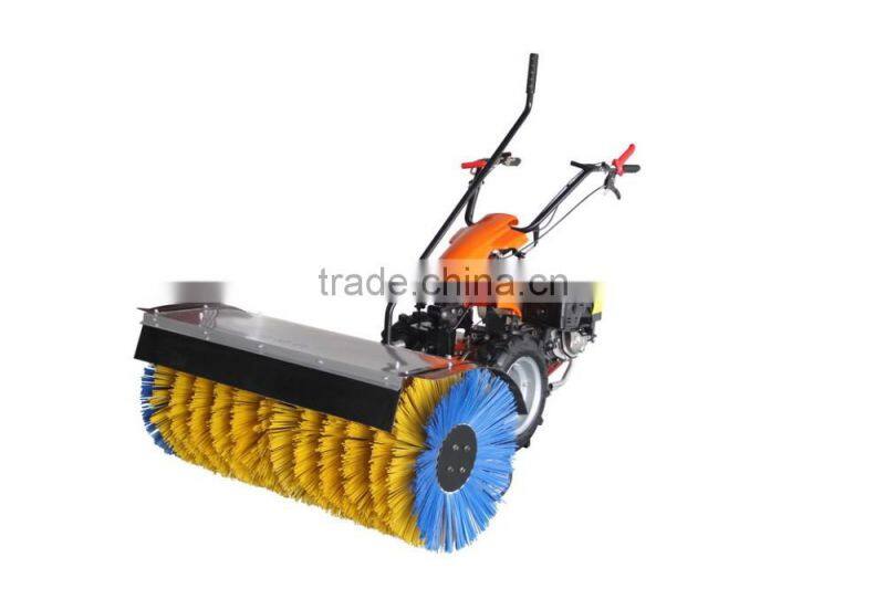 Hydraulic two wheel walking tractor with power sweeper