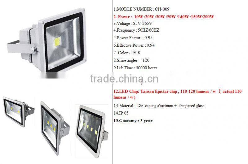 outdoor COB 110 lumnes / w RGB 10w/20w/30w/140w/150w / 50w led flood light