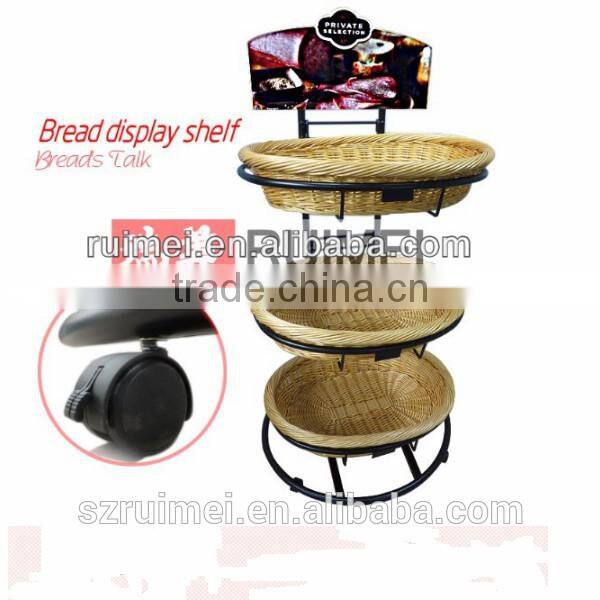Customized movable metal bread display rack