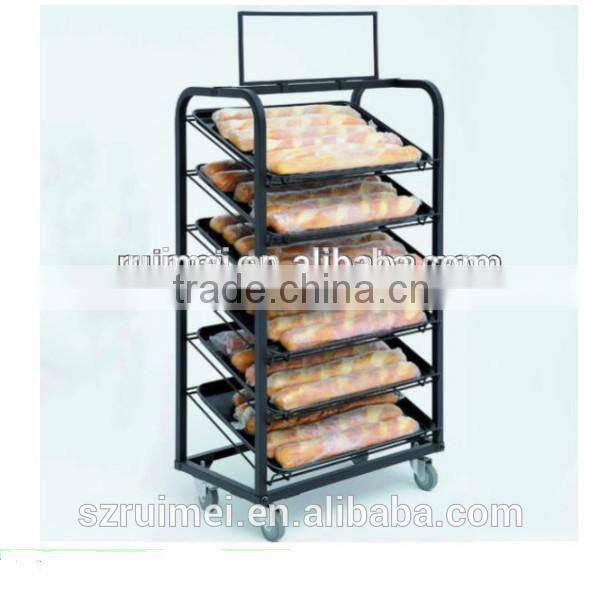 Customized movable metal bread display rack