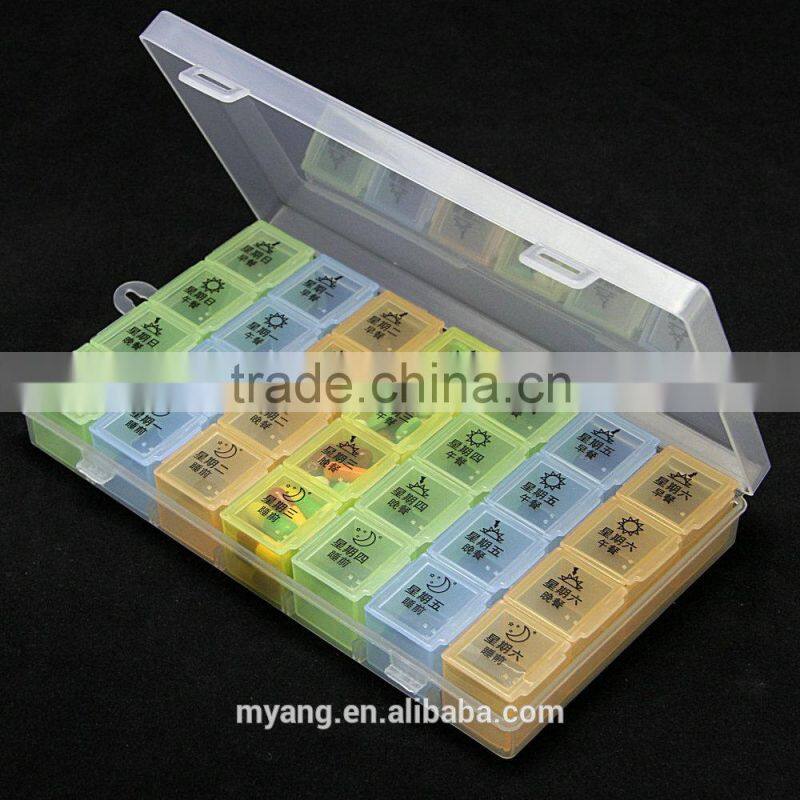facotry price 7 day pill box/weekly pill box/ plastic pill box