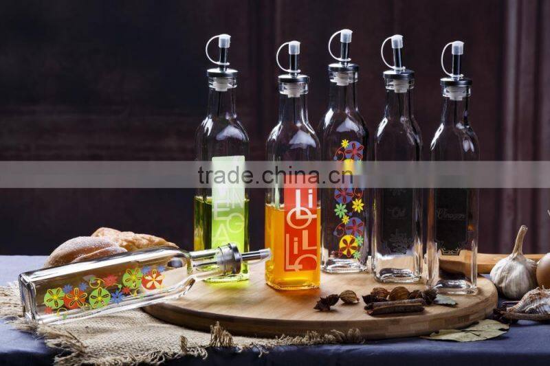 10.50Z clear glass oil bottle glass jar