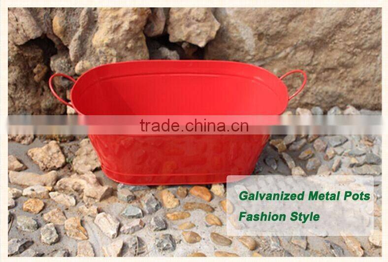 cheap decorative modern red outdoor metal wall hanging flower planter for garden planting