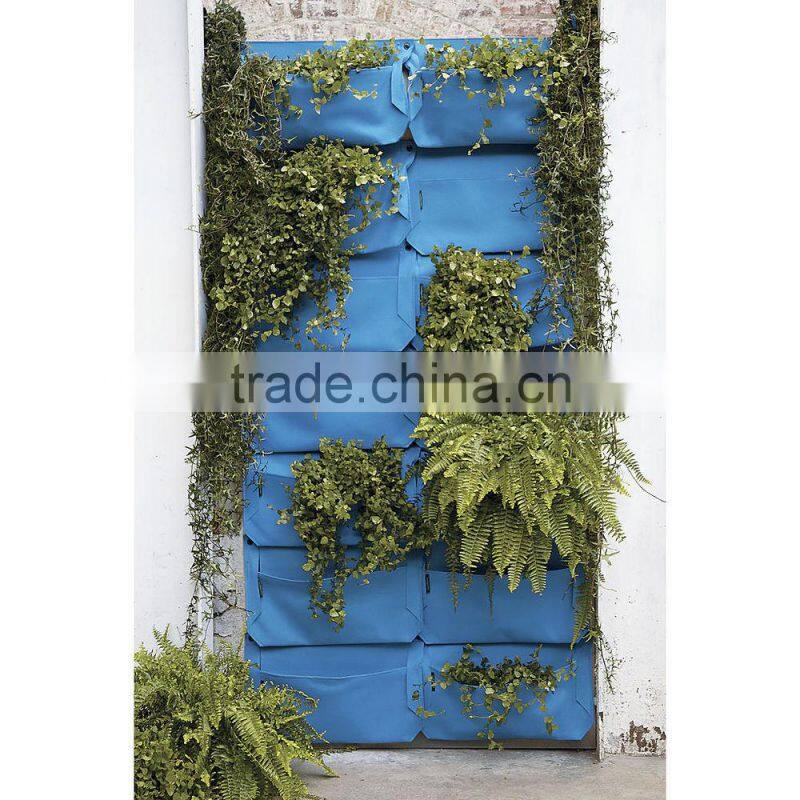 Blue Wall Mount Plant Pot Felt,Vertical Garden Grow Bags,Vertical Flower Wall Planter