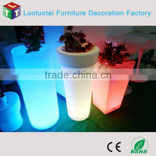 led outdoor flower pot, rechargeable plastic garden pot, China wholesale plant pot