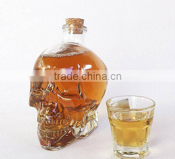 Clear Glass Skull Decanter - Fill It Up W/ Wine, Beer or Liquor, 100/150/380/700 ml