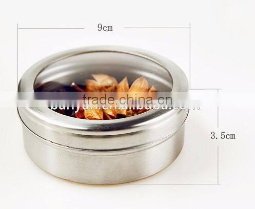 Stainless Steel Spice Tin Cans Tins Containers with Clear Deep Window