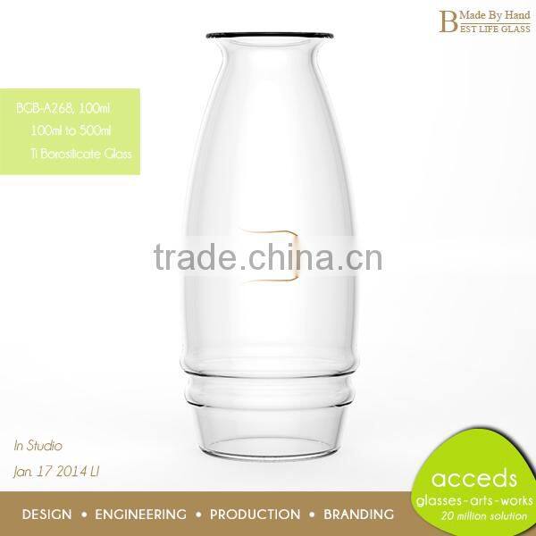 Custom Mouthblown Glass Milk Bottle