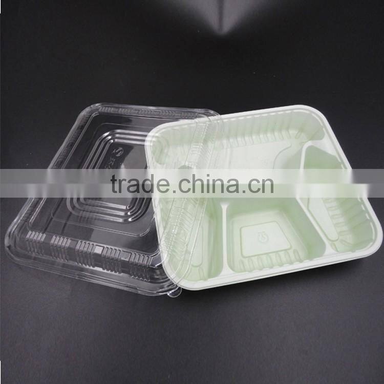 4-compartment Bento Lunch Box,Disposable Safe Plastic Food Container