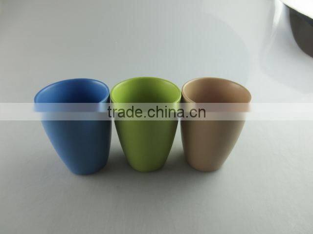 Cheap stocked colorful round ceramic cup without handle