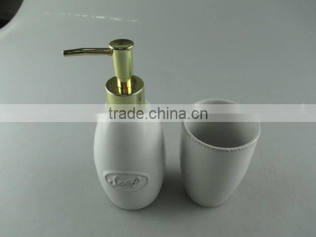 Stocklot ceramic bottle for shower cream/hand wash use with mug
