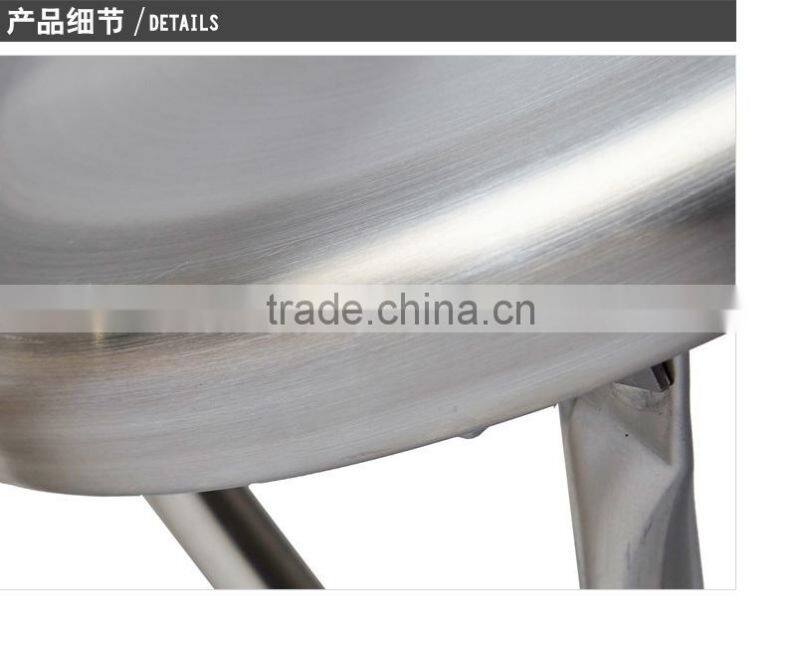 high quality brushed stainless steel morden folding chair for hotels restaurant office home garden LQ-ZD001