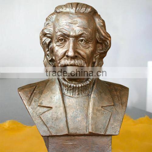 Cast bronze famous head bust sculpture