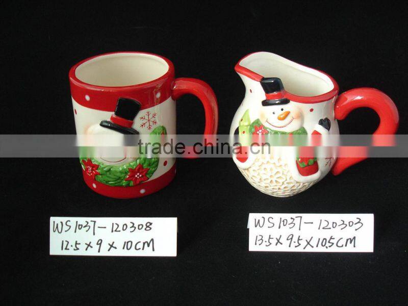 Low price Ceramic Snowman/Santa Claus Pattern Mug