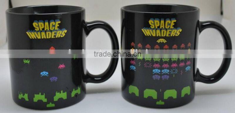 11oz/300ml Printed Plain black Color Changing Mugs sublimation mugs