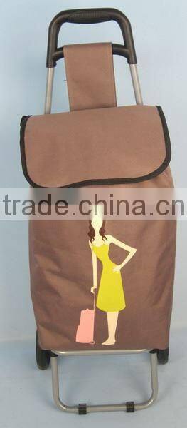 16Cm Eva Wheels Folding Shopping Trolley Bag With 2 Wheels With Oxford