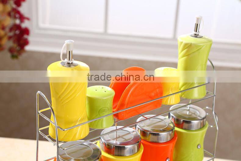 ceramic Canister with stainless steel stand