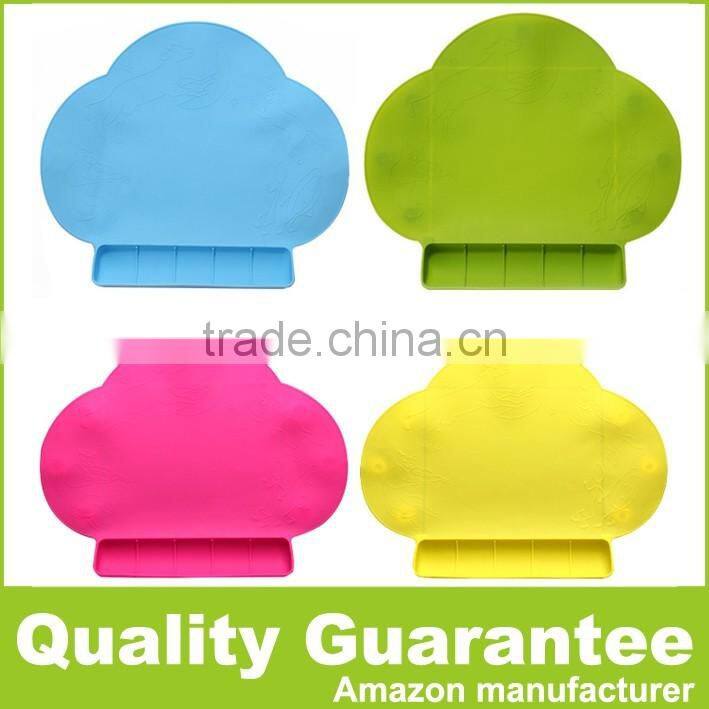 2016 Newest Infant Tiny Diner Portable Place mat, Baby table mat With Sucker,washable liner plate