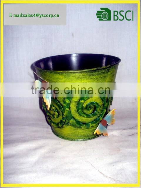 Metal Flower Pot Garden Home With 3D Metal Application Iron Flower Pot Stand