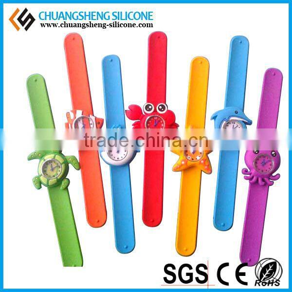 Kid silicone LED digital slap watch for Christmas