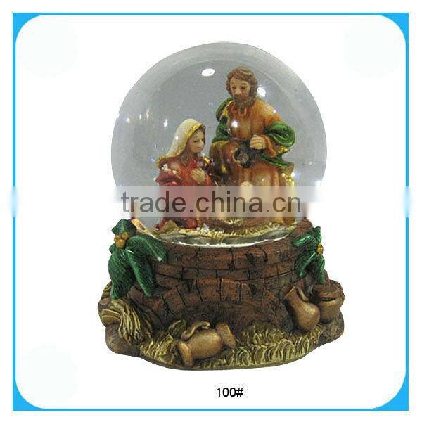 Nativity snow globe with led light