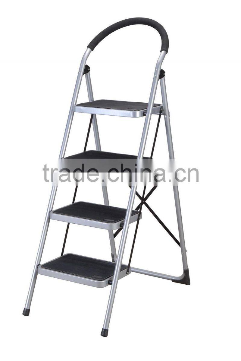 4 steps folding step ladder with safety rail