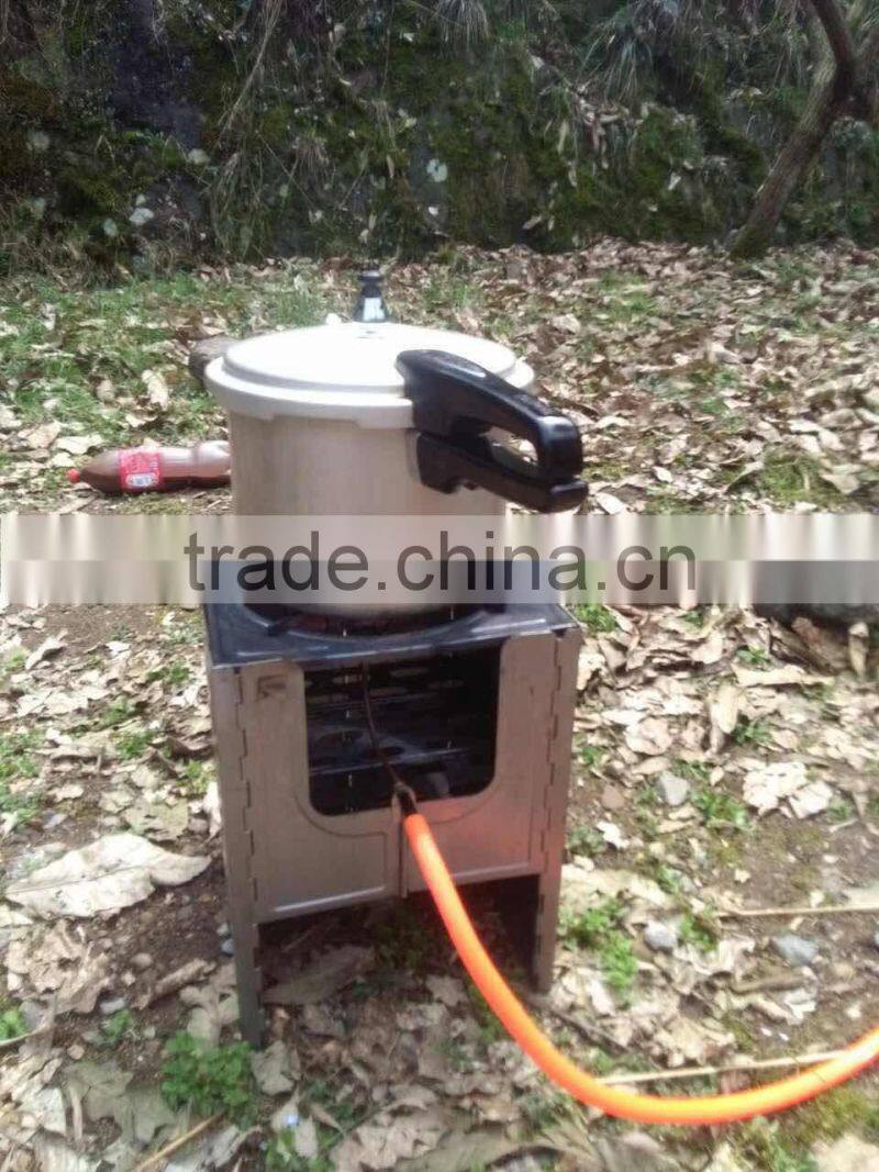 outdoor camping stainless protable charcoal and gas bbq stove with carry bag