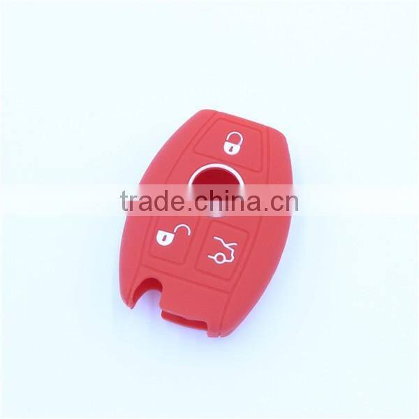 High Quality 3 buttons with hole Silicone Car Key Cover Case for Mercedes-benz remote keys in stock