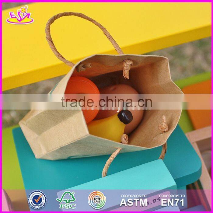2017 New design funny fruit play set wooden kids supermarket W10A060