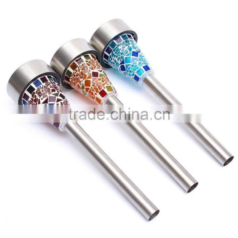 Solar LED Lighting Solar Powered Outdoor Garden Yard Stainless Steel Mosaic Light
