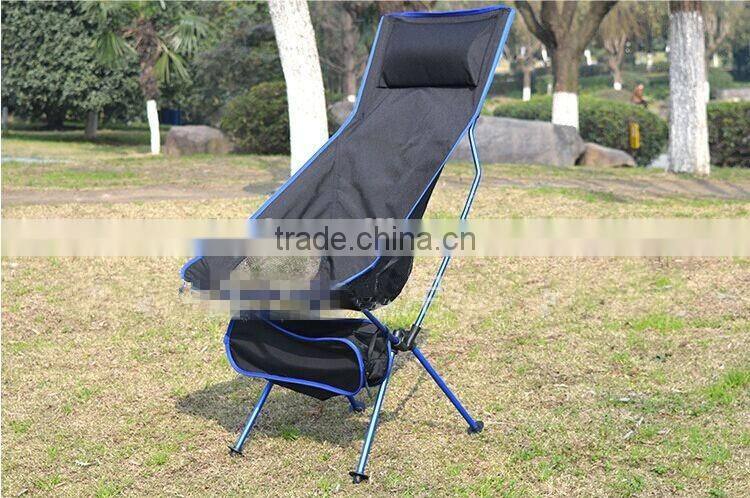 2016 new outdoor aluminum alloy extended edition moon chair folding portable fishing chair director chair with pillows