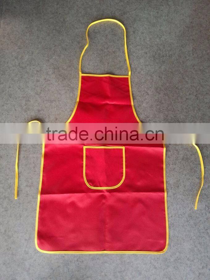 OEM Factory Price Promotional 420D Red Polyester Kitchen Apron(Z-AP-001)