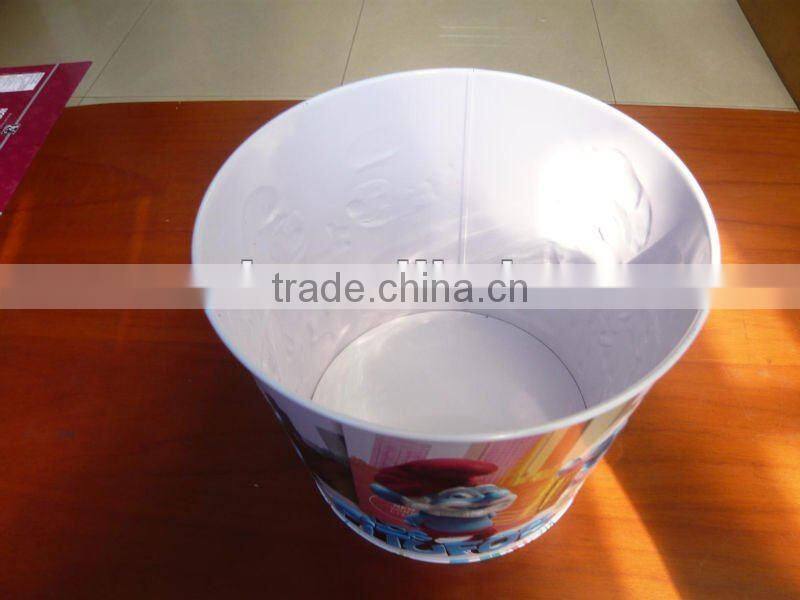 Metal Popcorn Bucket with 3D Embossing